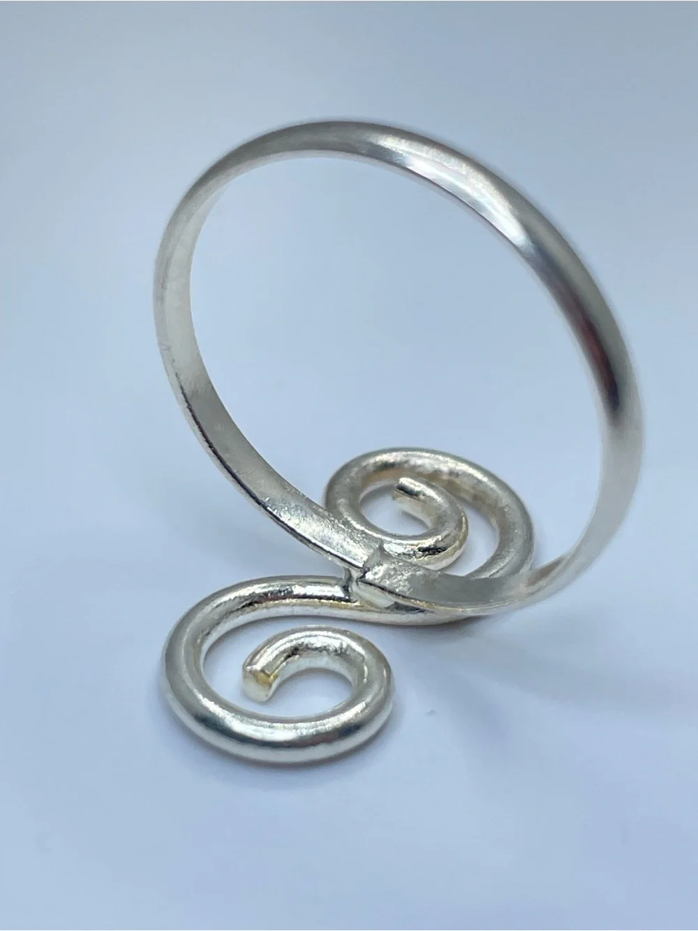 Vintage Mexico Silver Spiral Swirl Statement Ring Boho Southwestern Minimalist